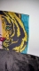 Dessin  feutres réalisé à la main avec feutres représentant une femme et un tigre