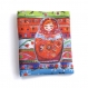 Porte-carte en tissu cousu main motif poupée russe