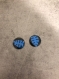 2 sequins ronds bleu et noir 20 mm 2 faces