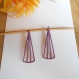 X2 sequins émaillés pendentifs violet minimaliste géométrie 37x12 mm