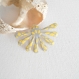 1 pendentif soleil émaillé gris et jaune 44x29,5 mm 2 faces