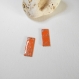 X2 sequins  émaillés  rectangle orange pailleté argent