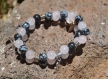 Bracelet double pierre gemme quartz rose obsidienne neige