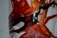 Vase en verre peint style murano rouge sur commande