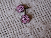 Boucles d'oreilles dormeuses en metal couleur bronze bords ciseles  image sous dome en verre bombe 20 mm collection  fleurs japonaises