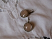 Boucles d'oreilles dormeuses en metal couleur bronze image sous dome en verre bombe 18 mm collection okinawa
