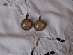 Boucles d'oreilles dormeuses en metal couleur bronze image sous dome en verre bombe 18 mm collection okinawa