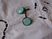 Boucles d'oreilles dormeuses en metal couleur bronze image sous dome en verre bombe 18 mm collection retro flowers