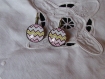 Boucles d'oreilles dormeuses en metal couleur bronze bords ciseles  image sous dome en verre bombe 20 mm collection pink and brown