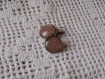 Boucles d'oreilles dormeuses   en metal couleur bronze  image sous dome en verre bombe 20 mm collection citrouille