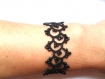 Bracelet dentelle noire, frivolite , bracelet gothique, bracelet dentelle frivolite, bijoux dentelle noire 