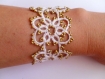 Bracelet dentelle blanche, bracelet crochet blanc, bracelet frivolite, tatting, style gothique,victorien , rocker