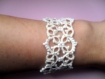 Bracelet dentelle ivoire, bracelet crochet ivoire, bracelet frivolite, tatting, style gothique,victorien , rocker 
