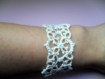 Bracelet dentelle ivoire, bracelet crochet ivoire, bracelet frivolite, tatting, style gothique,victorien , rocker 