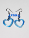 Boucles d'oreilles inoxydable coeur resine bleu