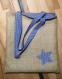  tote bag ,sac en toile de jute et coton bleu à motifs géométriques très tendance.