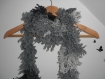 Echarpe tricotée main en laine fantaisie dégradé de gris au noir