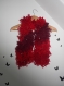 Echarpe tricotée main en laine fantaisie dégradé de rouge 