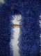 Echarpe tricotée main en laine fantaisie bleu