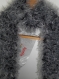 Echarpe tricotée main en laine fantaisie grise