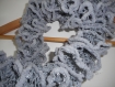 Echarpe tricotée main en laine fantaisie grise