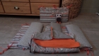Tour de lit thème hiboux taupe et orange