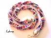 Collier multicolore, tissé entièrement à la main de forme torssadée avec de magnifiques perles bugles en verre .