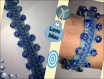 Bracelet crochet bleu et perles