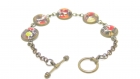 Bracelet en métal bronze d'inspiration japonaise, motif carpes koi ,