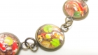 Bracelet en métal bronze d'inspiration japonaise, motif carpes koi ,