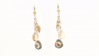 Boucles d'oreilles , en or gold filled et cristal swarovski ,pendantes 