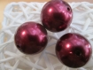 3 perles boules acrylique rouge de 29mm 