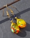 Pendants d'oreille, perles filées, lampwork, bcl.2933