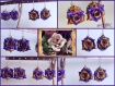 Roses anciennes violet/or boucles d'oreilles