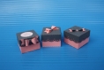 Mini boites à dragées carrées rose et gris