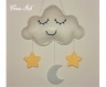 Suspension nuage avec lune et étoile en feutrine