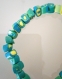 Bracelet original avec perles carrées vertes