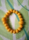 Bracelet perles pâte polymère jaune