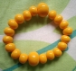 Bracelet perles pâte polymère jaune