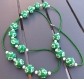Collier vert et blanc, fimo, perles magiques et perles de rocaille