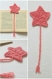 Marque page étoile corail en laine acrylique - crochet