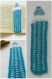 Marque page crayon bleu et turquoise en laine acrylique - crochet
