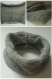 Snood fille gris argenté en fil acrylique métallisé taille 4/6 ans - tricot