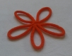 Fleur orange en laine acrylique - tricotin