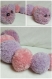 Peluche bébé chenille rose et mauve en laine acrylique - pompon 
