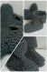 Chaussons bébé montant à revers gris en laine acrylique taille 3/6 mois - tricot 