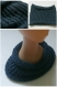 Snood enfant bleu marine en coton taille 3 ans - tricot