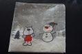 Très jolie serviette en papier bonhommes de neige
