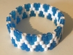 Bracelet perle hama : modèle bleu paillettes