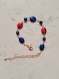 Bracelet nacré rouge et bleu en perles de verre de bohème 